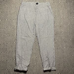 J Crew Striped Linen Cotton Blend Drawstring Pants Womens 10 Summer Beach
